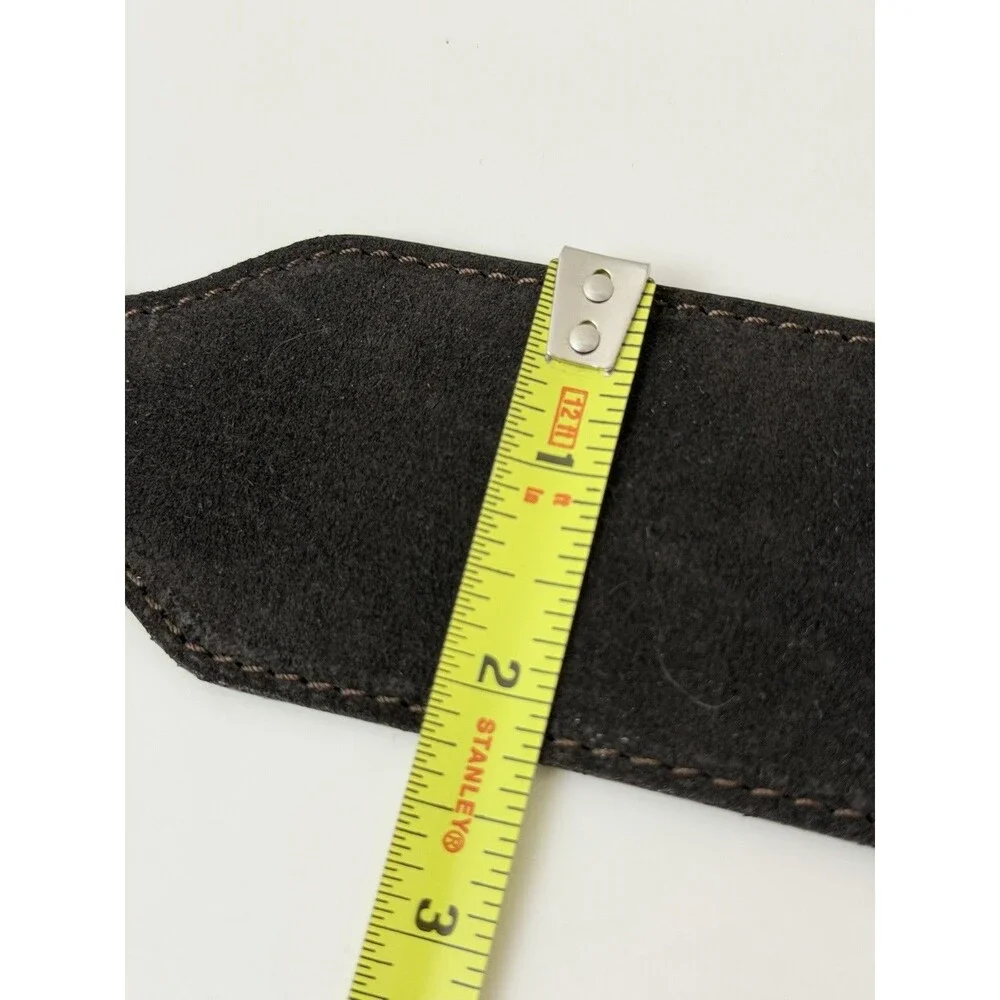 Banana Republic Womens Wide Leather Belt Size M Brown Suede Made in Italy